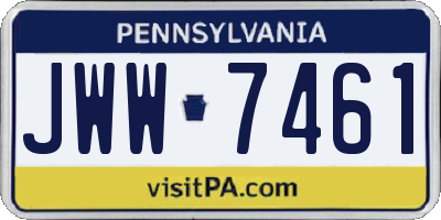 PA license plate JWW7461