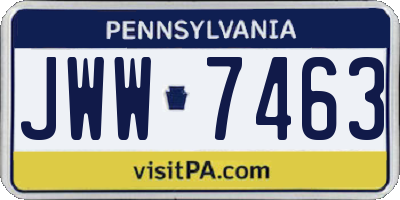 PA license plate JWW7463