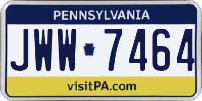 PA license plate JWW7464