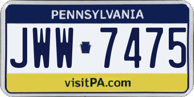 PA license plate JWW7475
