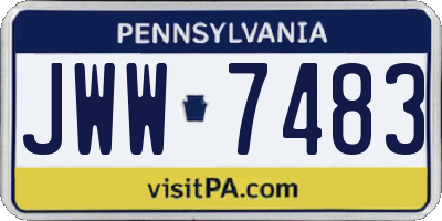 PA license plate JWW7483