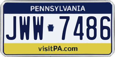 PA license plate JWW7486