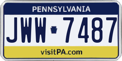 PA license plate JWW7487