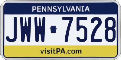 PA license plate JWW7528