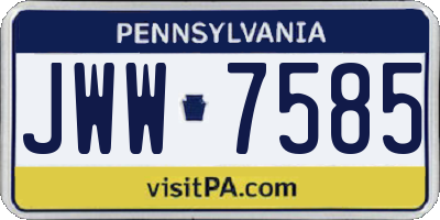 PA license plate JWW7585
