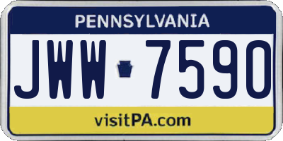 PA license plate JWW7590