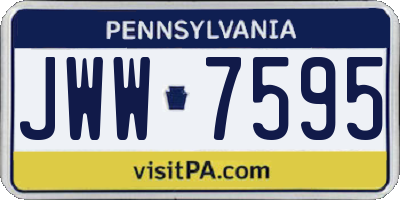PA license plate JWW7595