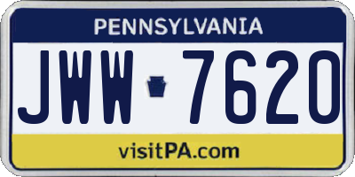 PA license plate JWW7620