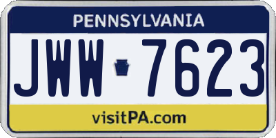 PA license plate JWW7623