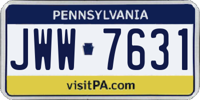 PA license plate JWW7631