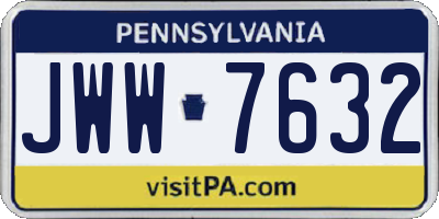 PA license plate JWW7632