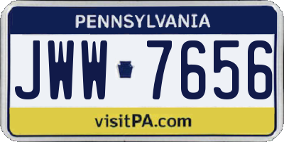 PA license plate JWW7656