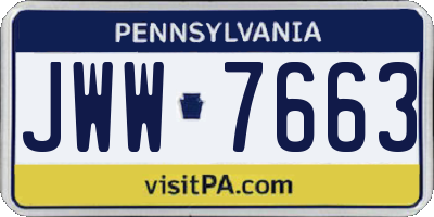 PA license plate JWW7663
