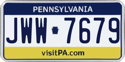 PA license plate JWW7679