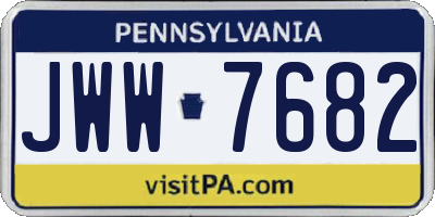 PA license plate JWW7682