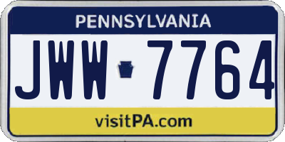 PA license plate JWW7764