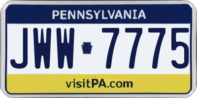 PA license plate JWW7775