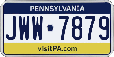PA license plate JWW7879