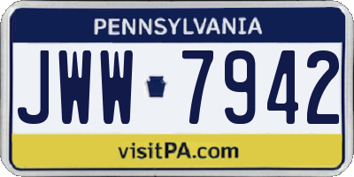 PA license plate JWW7942