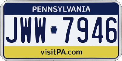 PA license plate JWW7946