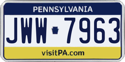 PA license plate JWW7963