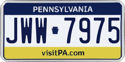 PA license plate JWW7975
