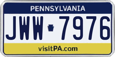 PA license plate JWW7976