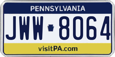 PA license plate JWW8064