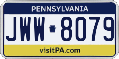 PA license plate JWW8079