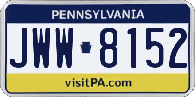 PA license plate JWW8152