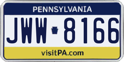 PA license plate JWW8166