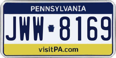 PA license plate JWW8169