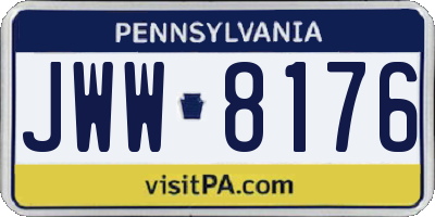 PA license plate JWW8176