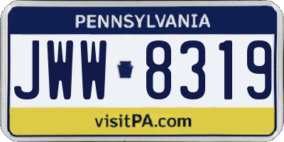 PA license plate JWW8319