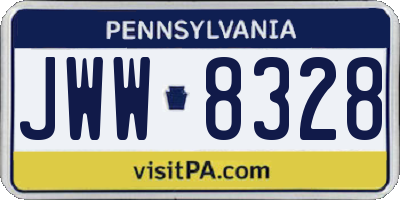 PA license plate JWW8328