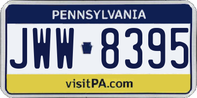 PA license plate JWW8395