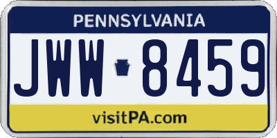 PA license plate JWW8459