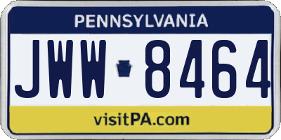PA license plate JWW8464