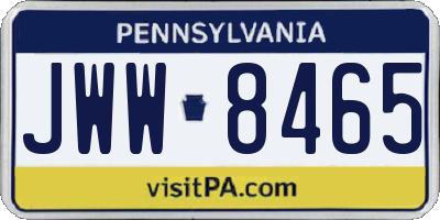 PA license plate JWW8465