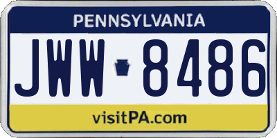 PA license plate JWW8486