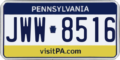 PA license plate JWW8516