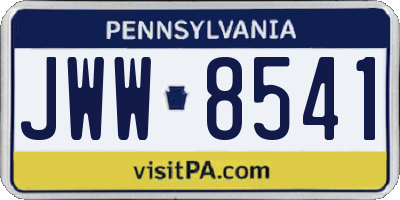PA license plate JWW8541