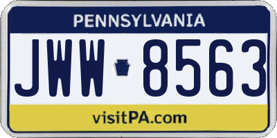 PA license plate JWW8563