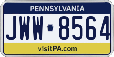 PA license plate JWW8564