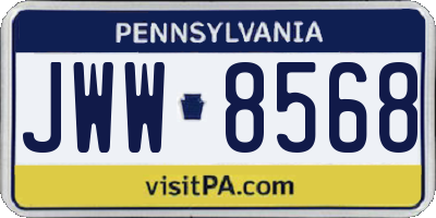 PA license plate JWW8568