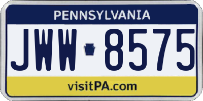 PA license plate JWW8575