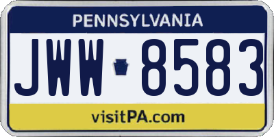 PA license plate JWW8583