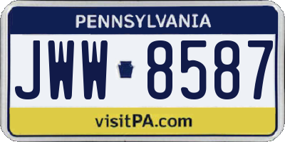 PA license plate JWW8587