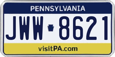 PA license plate JWW8621