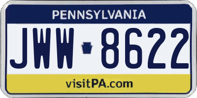 PA license plate JWW8622
